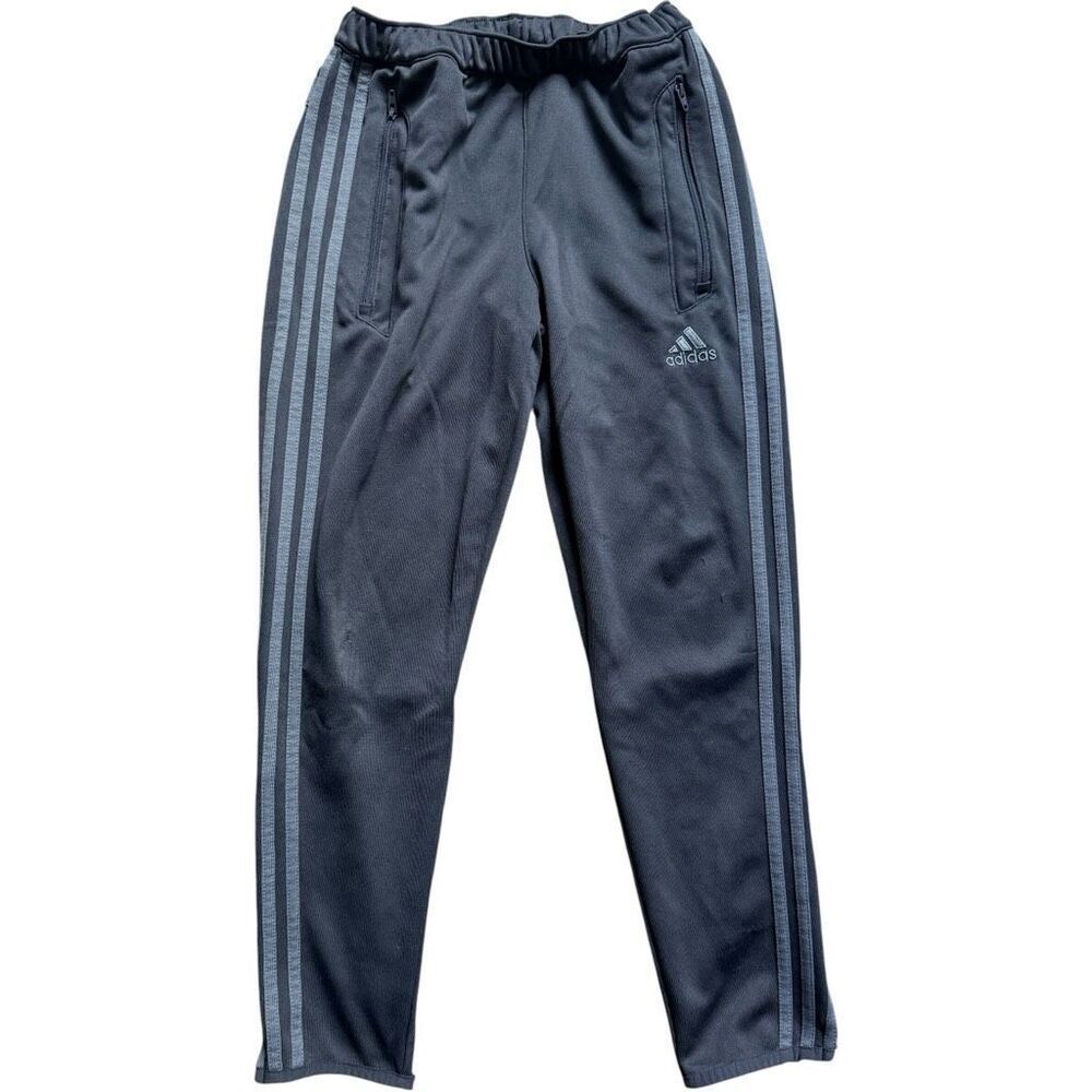 Youth Boys Adidas Gray Three Stripe Climalite Athletic Track Pants - Sz M